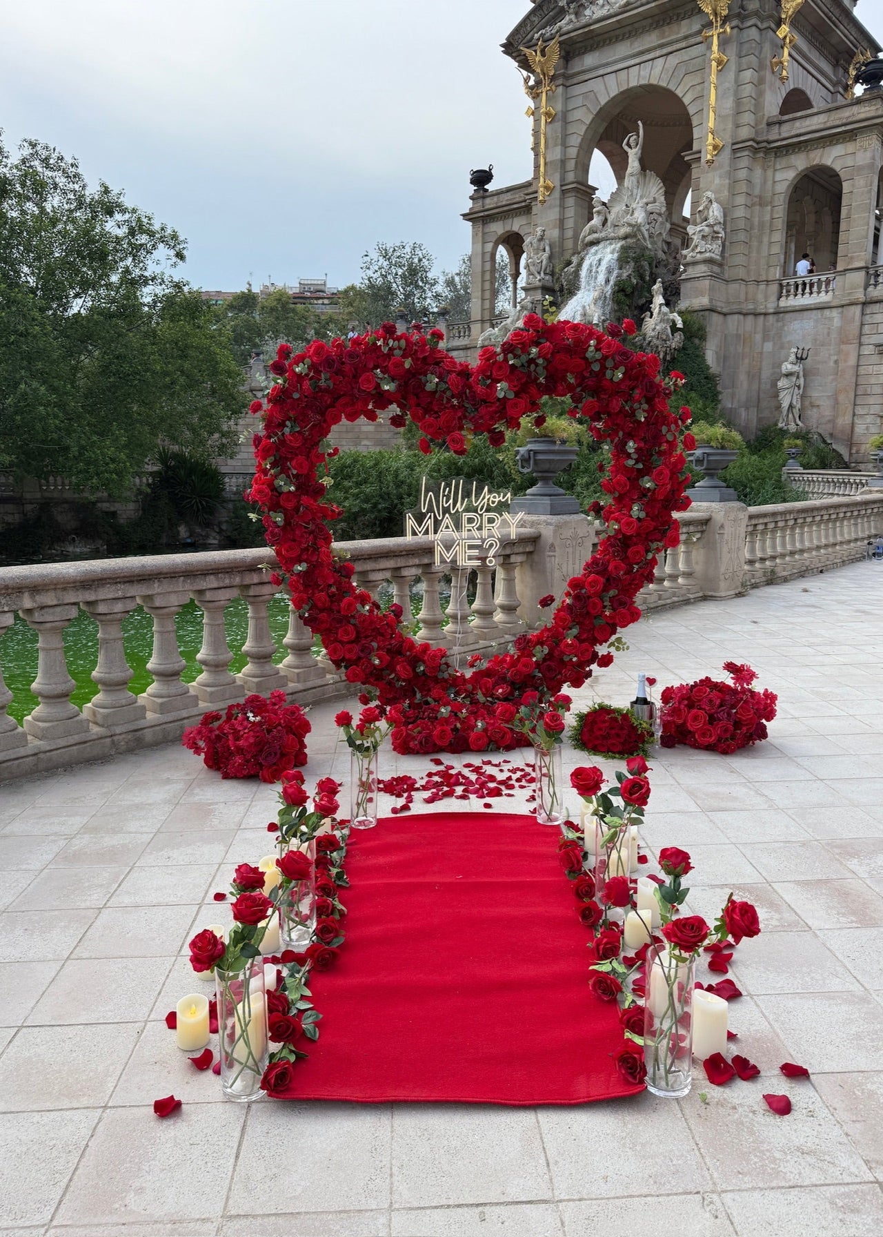 Flower heart proposal decoration 