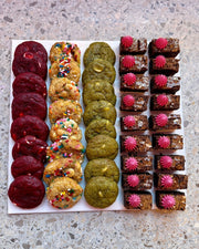 Enjoy the ultimate sweet treat with our Sugar Rush Platter in Barcelona, featuring freshly baked cookies and decorated brownie bites—perfect for sharing at any event or gathering.