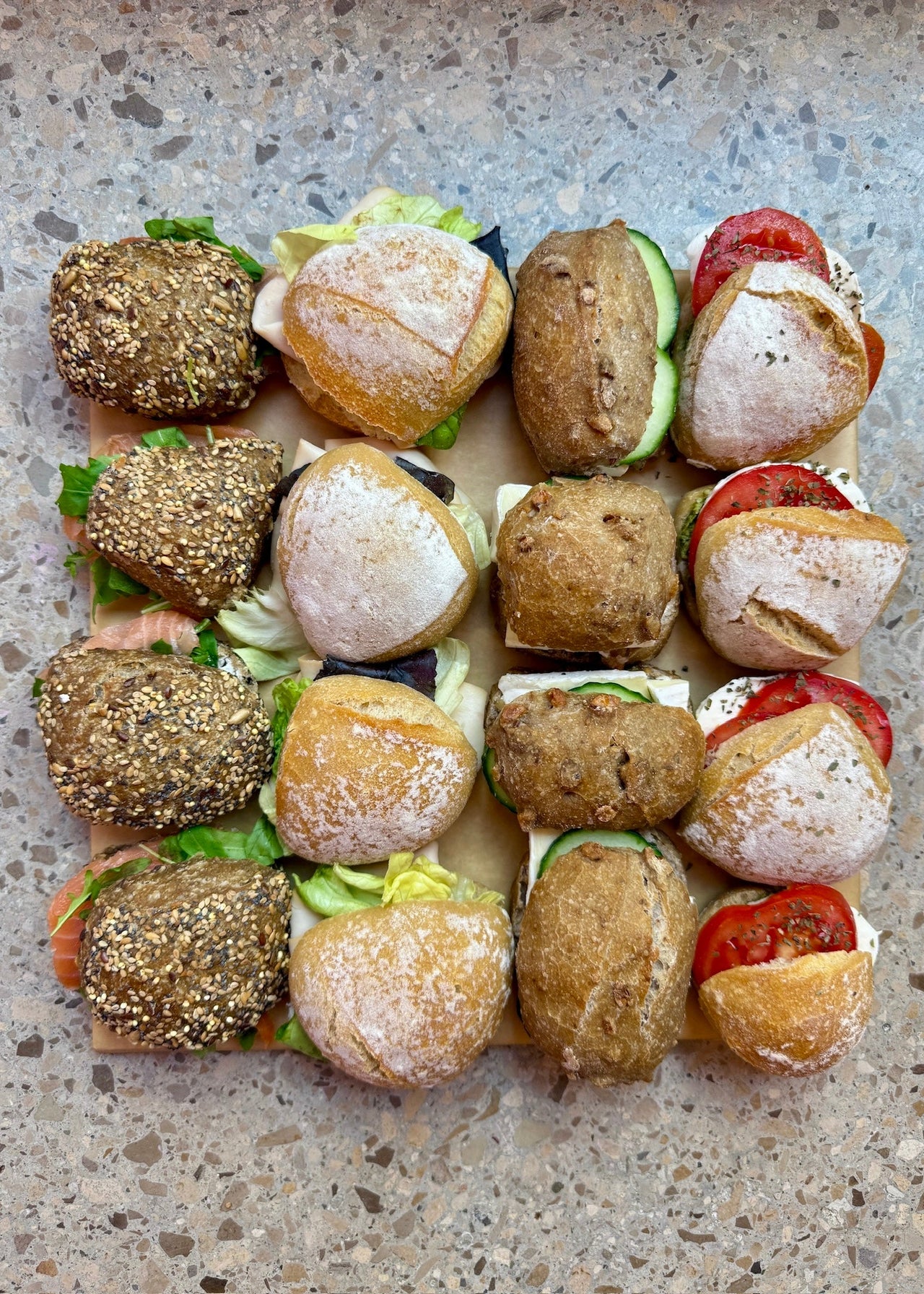 Luxury buns platter for corporate catering barcelona