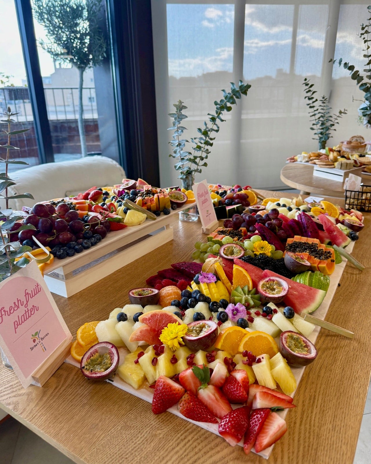 Beautiful grazing fruit platter for your business lunch or catering in Barcelona