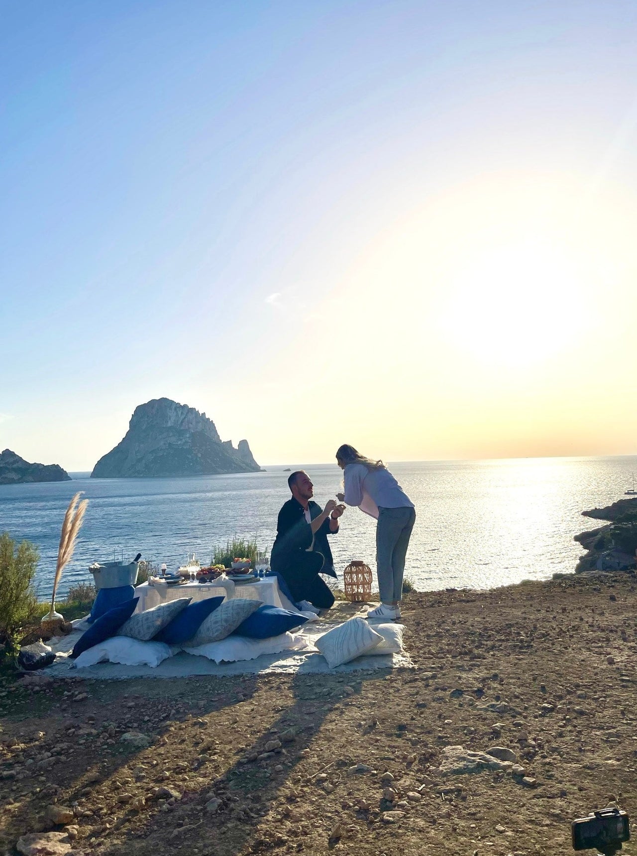 Romantic picnic for two in Ibiza, perfect for a proposal.